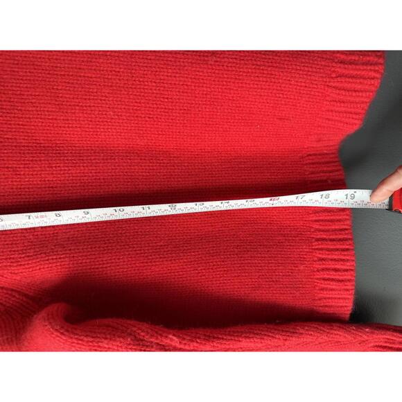 Boden Red Knit Sweater with White Embroidered Hearts, Size Small - Picture 7 of 8